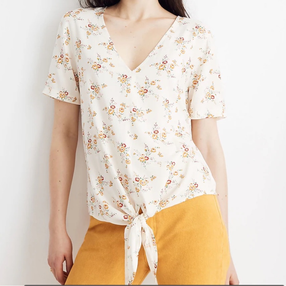 Madewell | Novel Tie Front Top In Window Box Floral